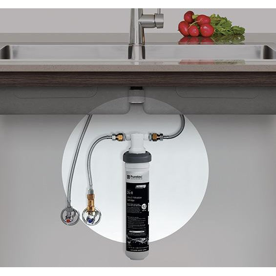 Puretec PureMix Z6 High Flow Undersink Water Filtration System - 0.1 Micron Filter, 9.5LPM Flow Rate for Clean Drinking Water - Perfect for Kitchen Sink, RV, and Office Use