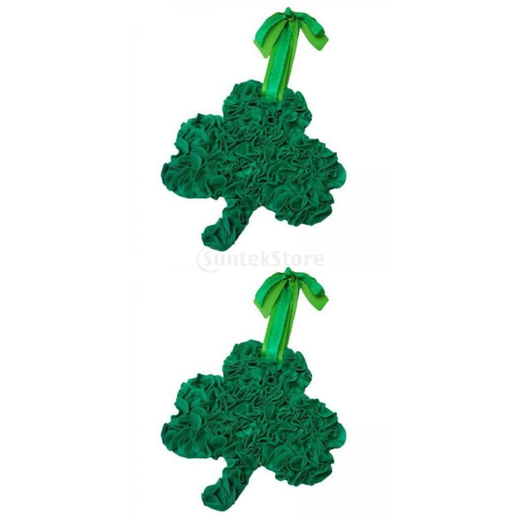 2-Piece Clover Wreath Pendant Set - St. Patrick's Day Decorations, Celtic Knot Jewelry Supplies for DIY Crafts, Home & Party Decor - Perfect for Irish-Themed Events, Wall Hangings, and Gift Giving