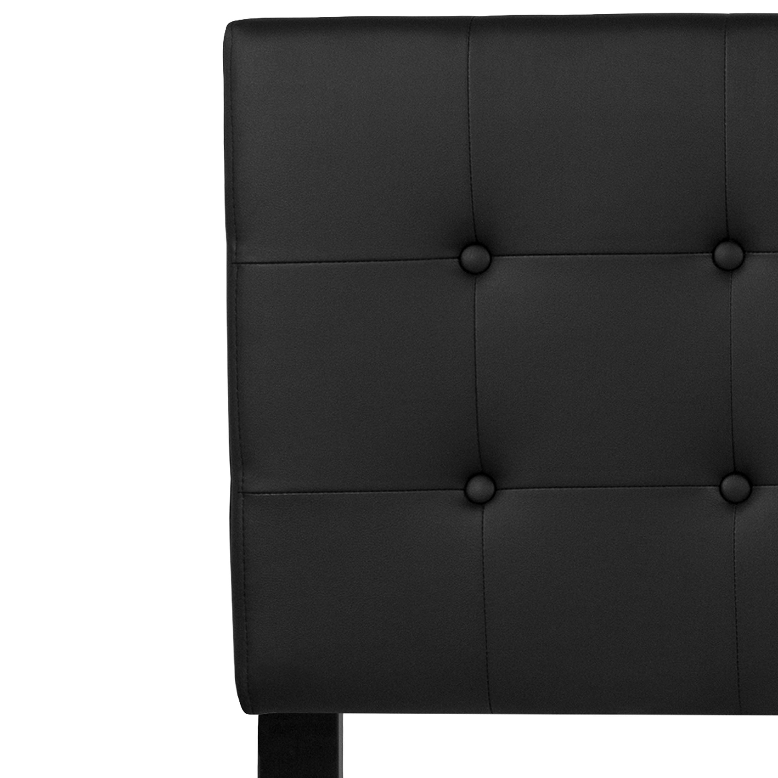 Flash Furniture Lennox Tufted Upholstered Queen Size Headboard - Adjustable Height Contemporary Vinyl Headboard in Black - Perfect for Modern Bedrooms & Guest Rooms