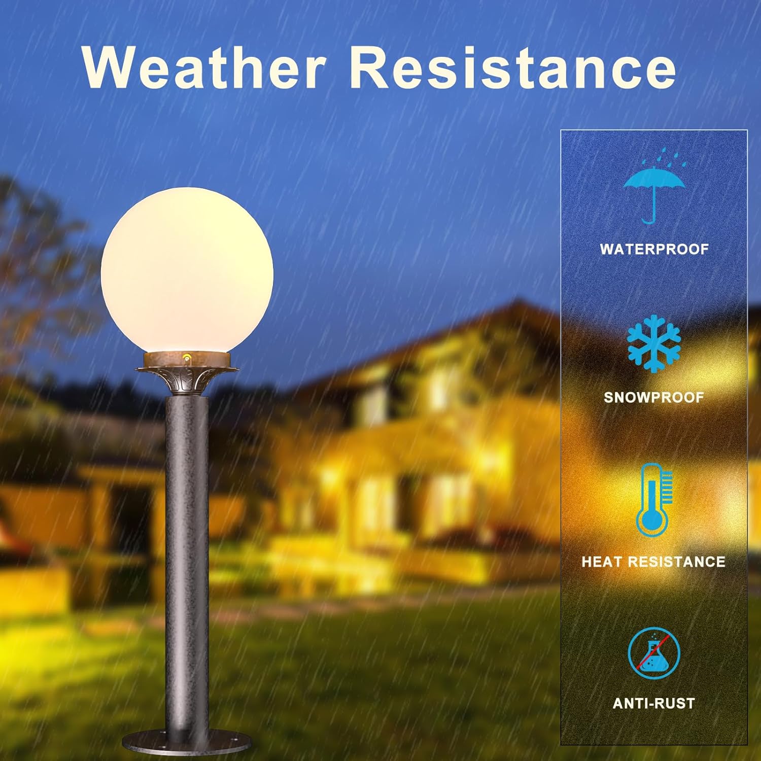 2 Pack Lightdot Globe Outdoor Lamp Post Lights - Waterproof Street & Yard Lighting with Brown Pole for Garden, Patio, Driveway (Includes E26 LED Bulb) | Perfect for Landscape Lighting, Pathway Illumination & Outdoor Decor