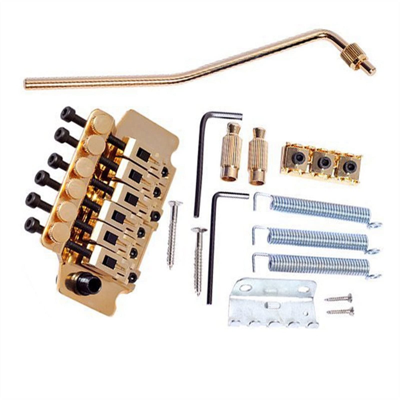 Gold Guitar Tremolo Bridge Parts System with 20Pcs Repair Tools - Premium Guitar Bridge Replacement & Maintenance Kit for Electric Guitars | Perfect for DIY Guitar Setup, Upgrades & Professional Repairs
