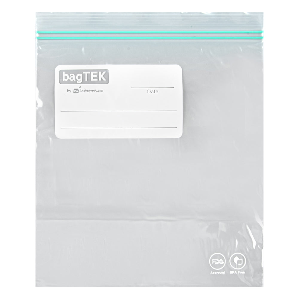 BAG TEK 1 Quart Clear Plastic Zip Bags with Double Zipper - 25 Count Box (7.5