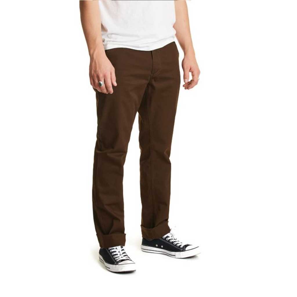 Brixton Reserve Chino Pants for Men - Classic Brown Casual Trousers | Comfortable & Stylish for Work, Travel & Everyday Wear