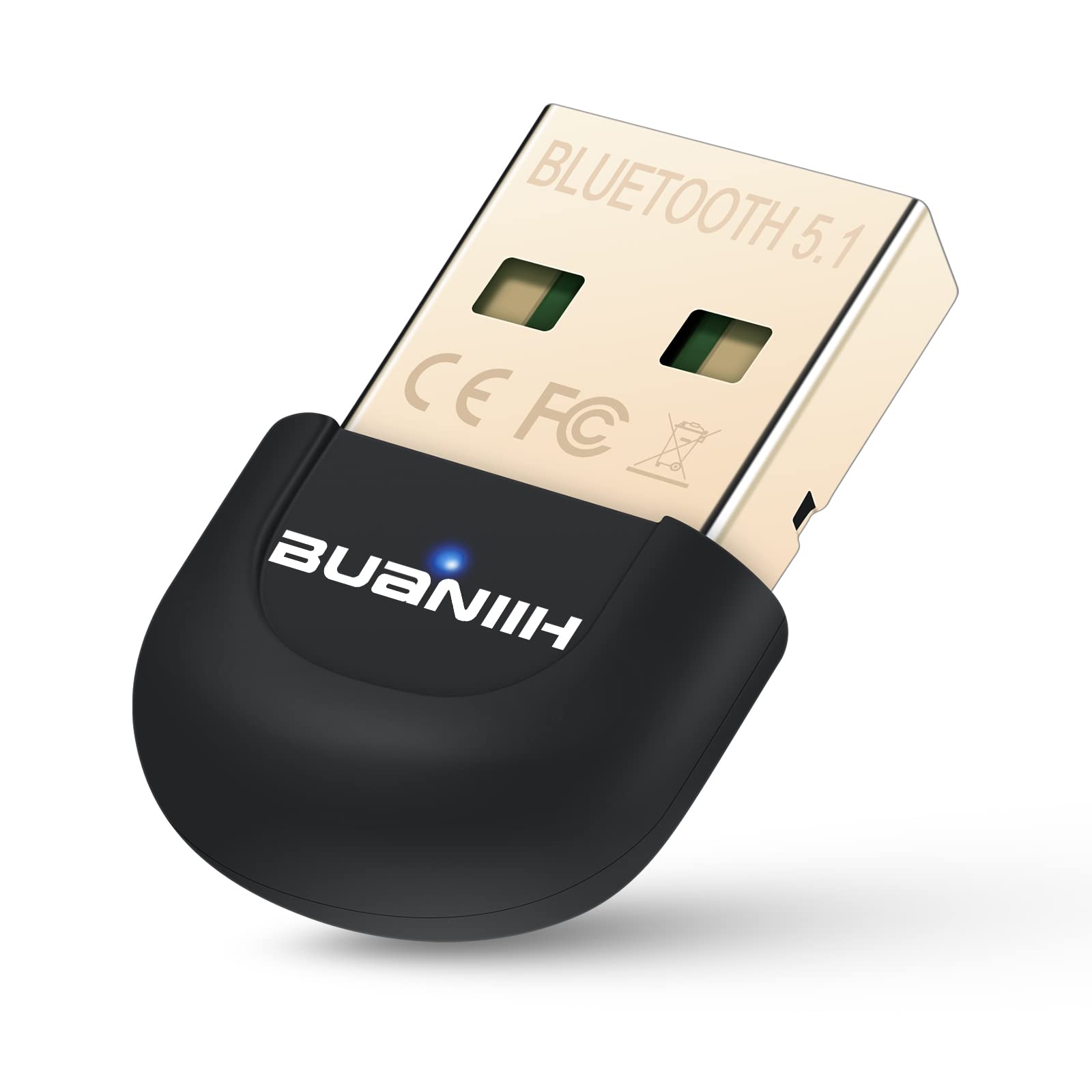 Bluetooth 5.1 Adapter for PC - Wireless USB Dongle Receiver Compatible with Windows 10/8.1/8/7 - Works with Headphones, Keyboard, Mouse, Speakers & Game Controllers - Perfect for Home Office, Gaming & Streaming