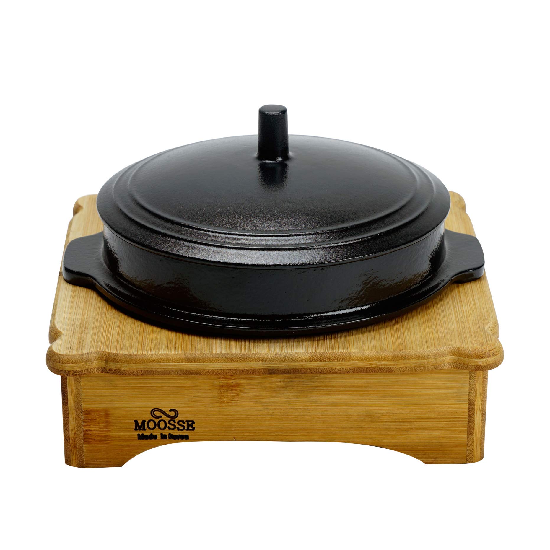 Premium MOOSSE Gamasot Korean Dutch Oven & Rice Pot - 6.3” Enameled Cast Iron Cooking Pot with Lid for Stove, Oven & Induction Cooktop | No Seasoning Needed | Perfect for Bibimbap, Stews & Slow Cooking