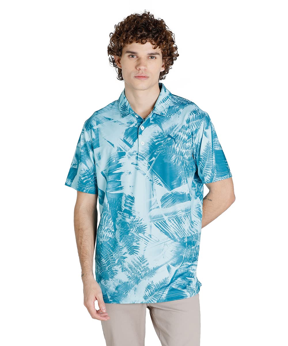 PUMA Men's Golf Polo - Palm Leaves Design for Sports & Casual Wear