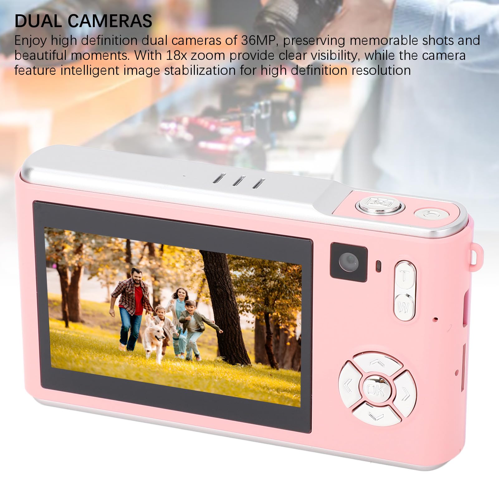 36MP 1080P HD Digital Camera for Photography & Vlogging - Dual Lens Auto Focus Compact Camera with 3
