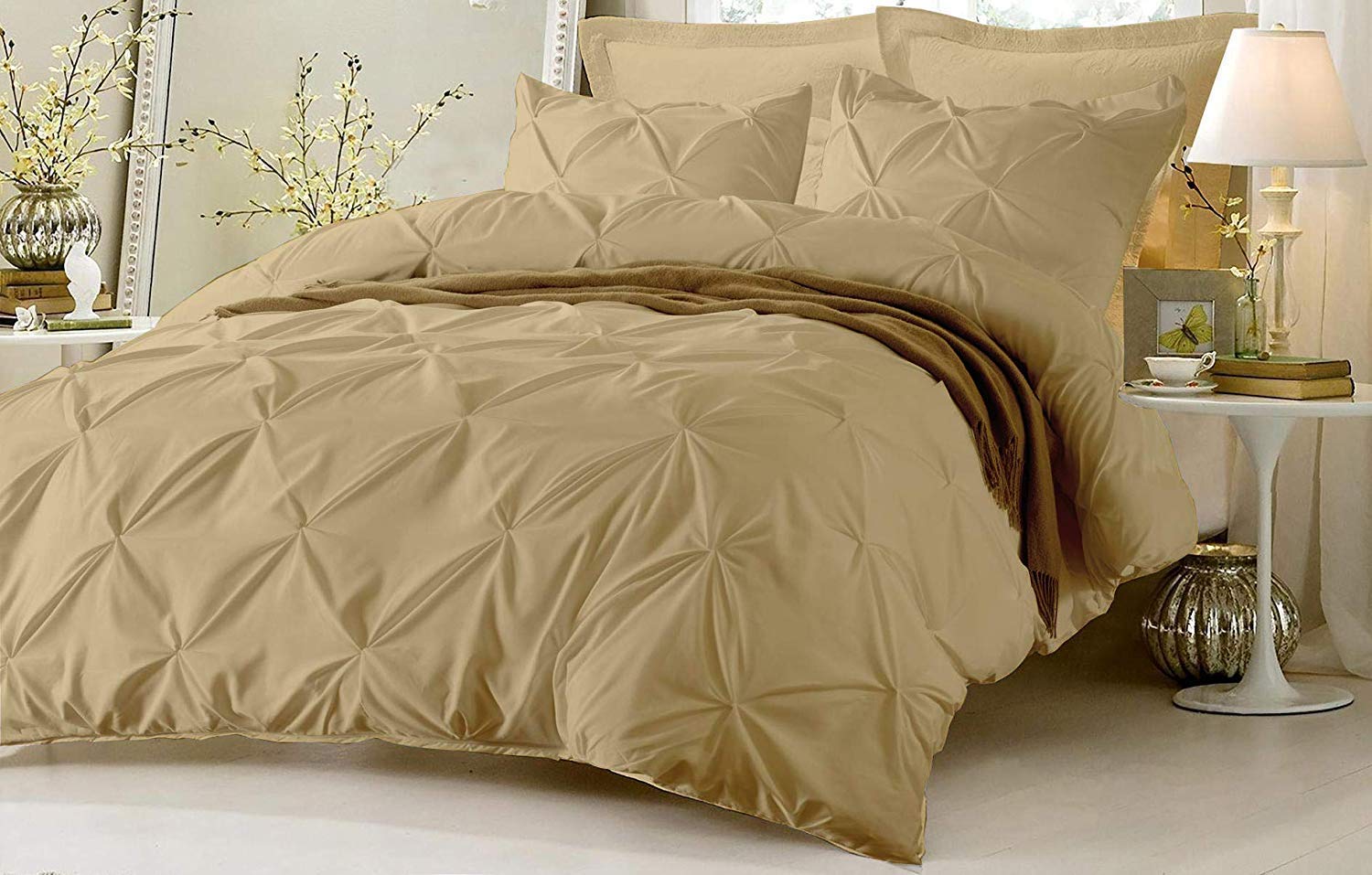 Luxurious 400GSM Egyptian Cotton Comforter Set - King/Cal King for Elegant Bedrooms
