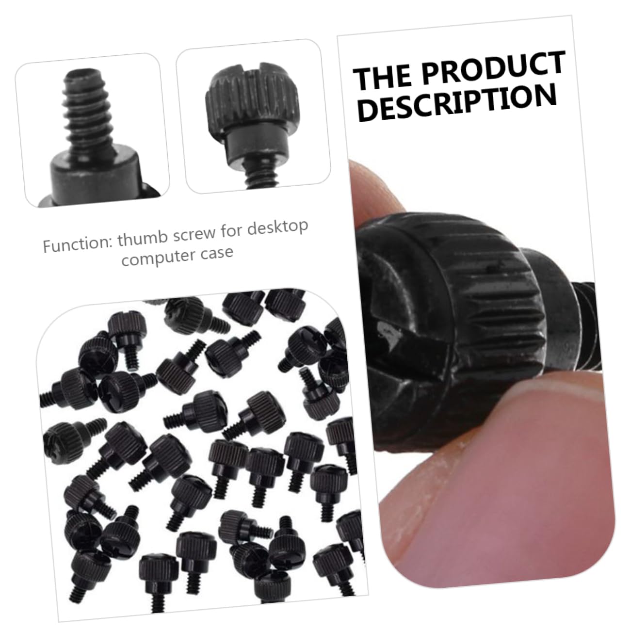 BESTonZON 100pcs Black Metal Computer Case Thumbscrews - High Strength, Elegant Design, Easy to Install for PC Build & Maintenance