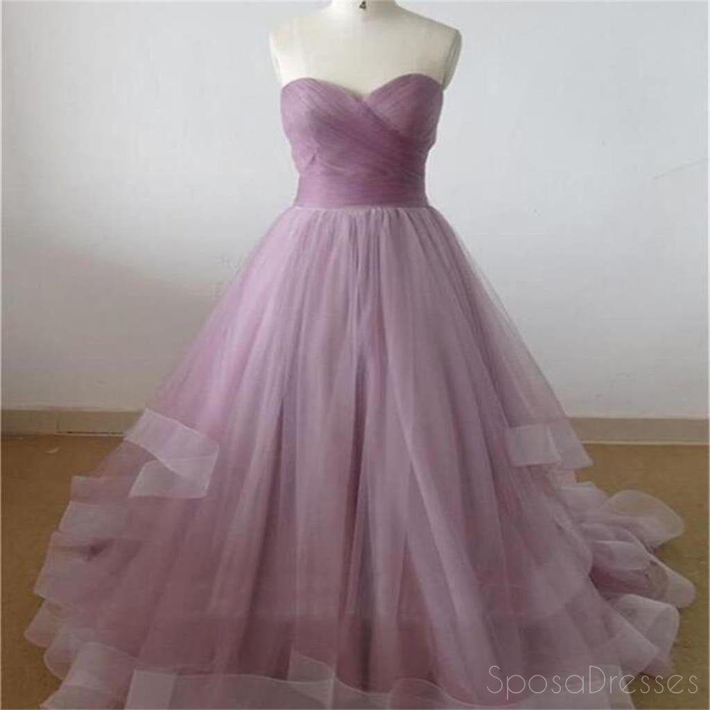 Lilac Sweetheart A-Line Prom Dress with Long Organza Skirt | Elegant Evening Gown for Homecoming, Formal Parties & Special Occasions | PD0125