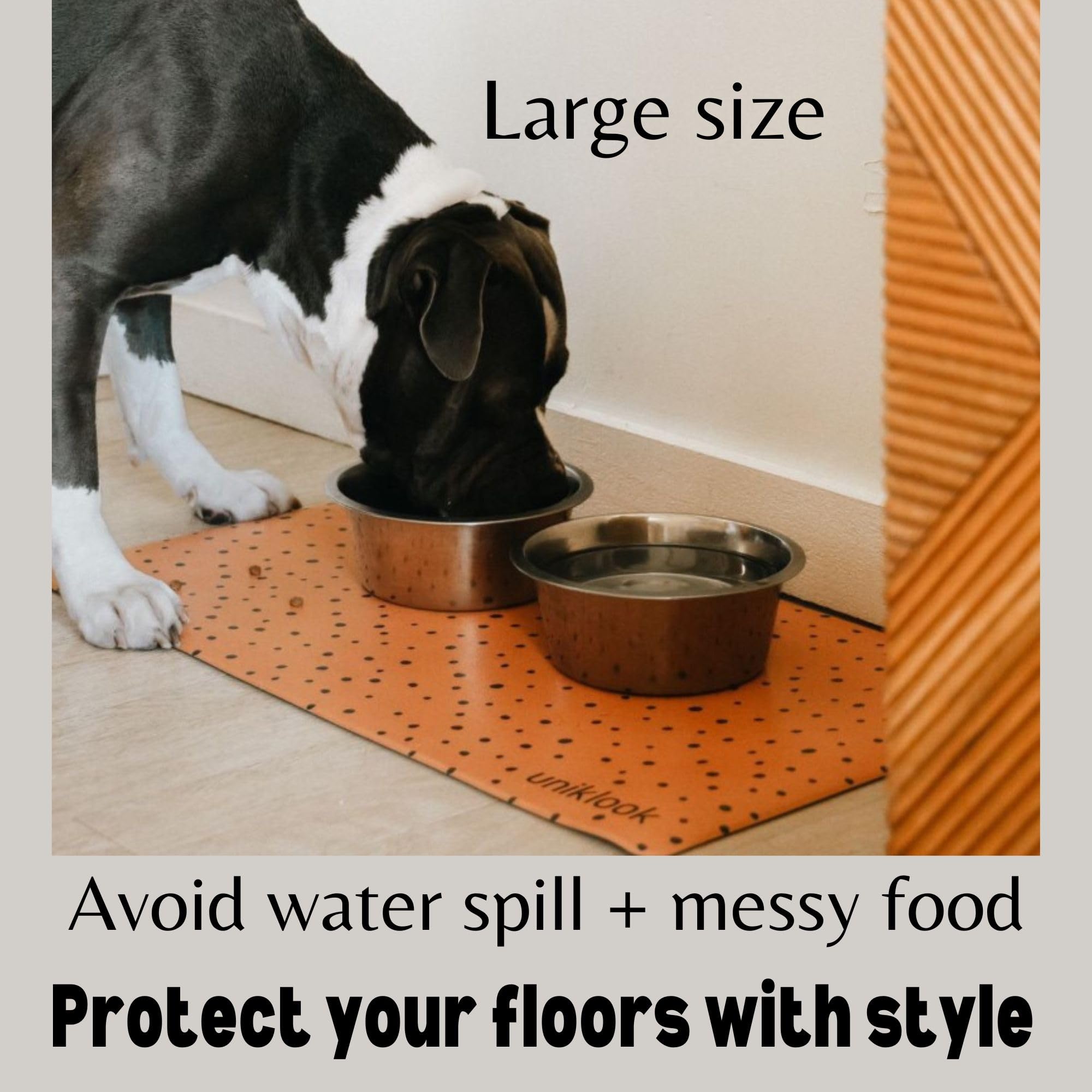 Premium Non-Slip Dog Food Mat - Waterproof Pet Feeding Mat for Food & Water Bowls - Durable Dog Bowl Placemat for Messy Eaters - Perfect for Kitchen, Crate & Outdoor Use - UnikLook