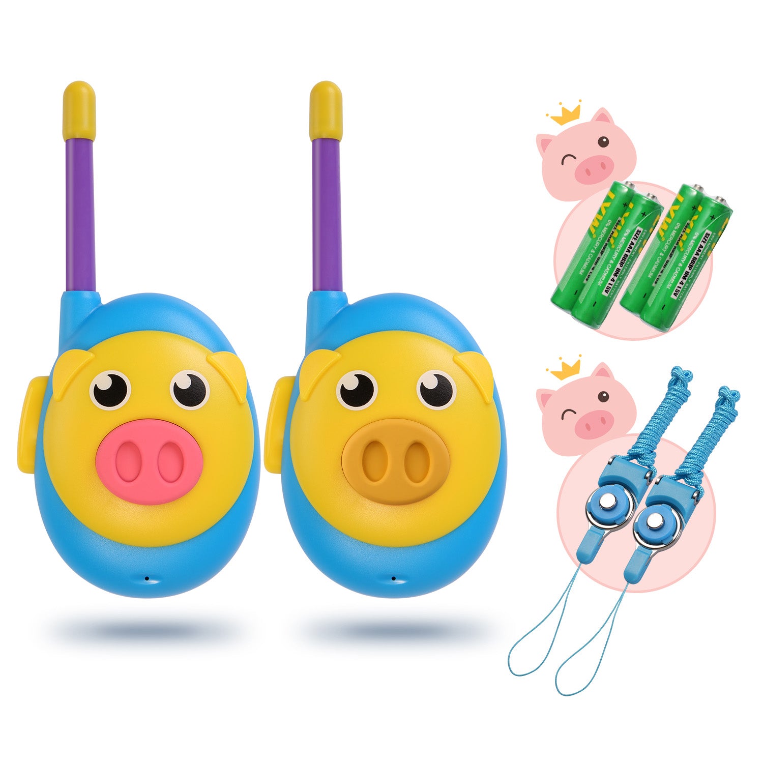 iRaddy KD10 Kids Walkie Talkies (2 Pack) - Long Range Children's Walkie Talkies for Outdoor Adventures, Camping, and Backyard Play - Best Gift for Boys & Girls Ages 3-12