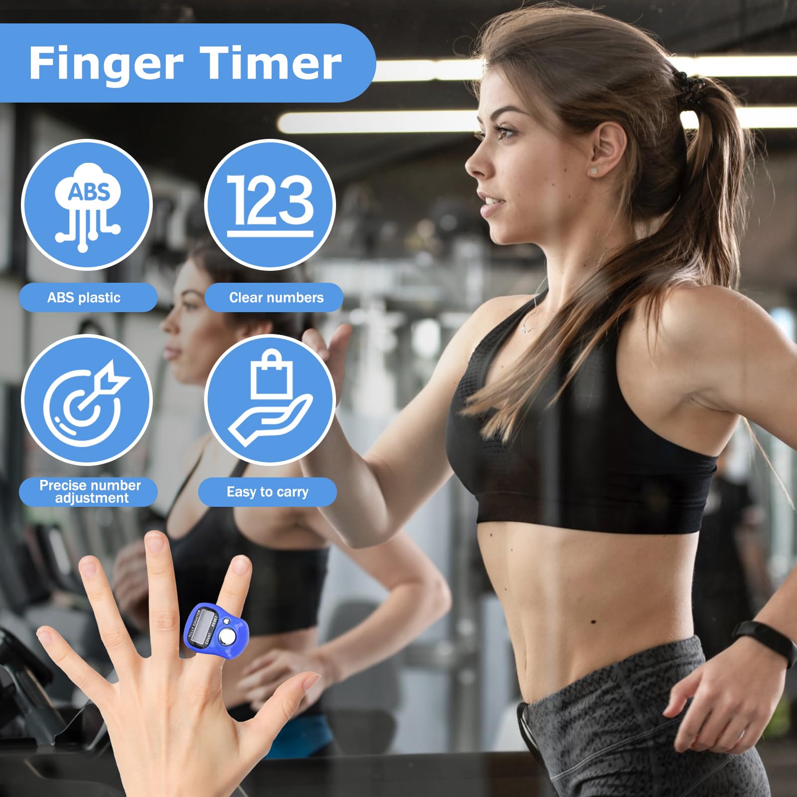 Digital Sports Stopwatch Timer with Resettable 5-Digit LCD Display - Electric Hand Tally Counter for Running, Workouts, Praying, Walking & Fitness Tracking