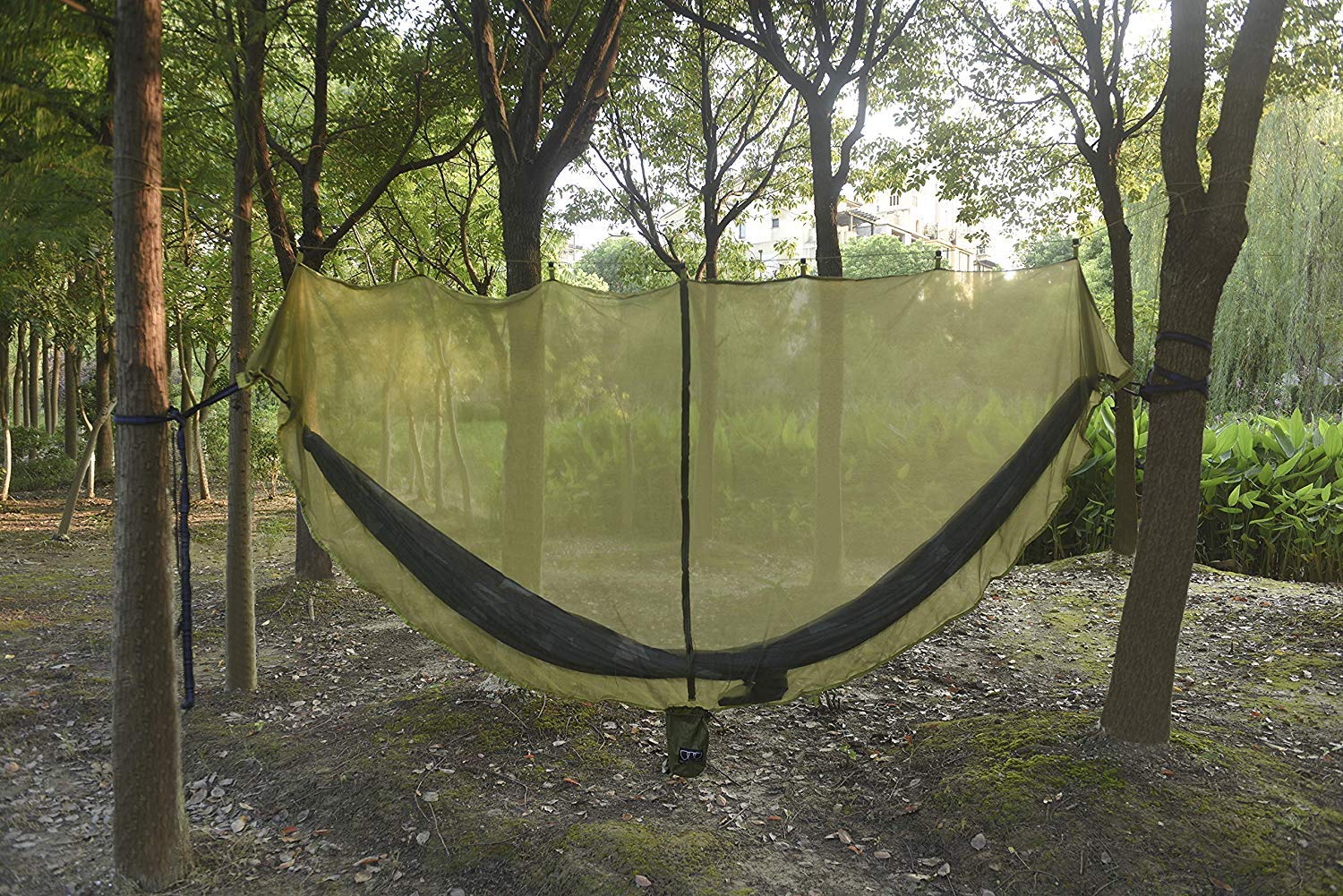 Premium Gold Armour Hammock Bug Net - Heavy Duty Mosquito & No-See-Um Mesh Netting for Double & Single Hammocks - Outdoor Camping, Backpacking & Backyard Relaxation (OD Green)