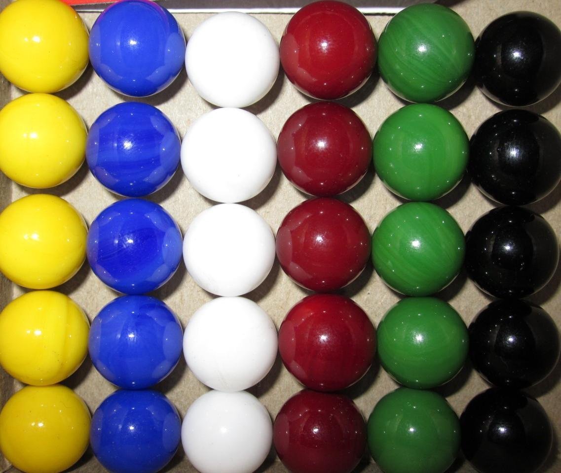 30 Solid Color Replacement Marbles for Wahoo Aggravation & Dirty Marbles Board Game - 14mm (9/16