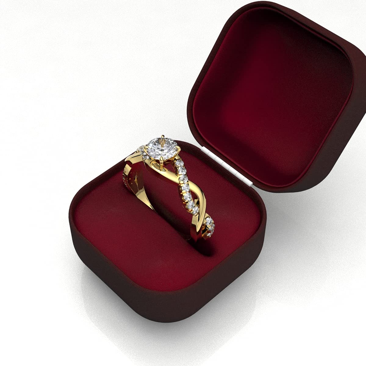 0.70ct Certified Solitaire Diamond Engagement Ring in 14K White Gold - 0.55ct Center Stone, Split Shank Setting, Infinity Wedding Band for Women (Color HI, Clarity I1/I2) - Perfect for Proposals, Anniversaries & Romantic Occasions