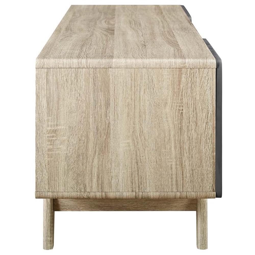 Allora Modern Wood TV Stand for 65 Inch TVs - Natural & Gray Finish - Perfect for Living Room, Bedroom & Home Theater Setup