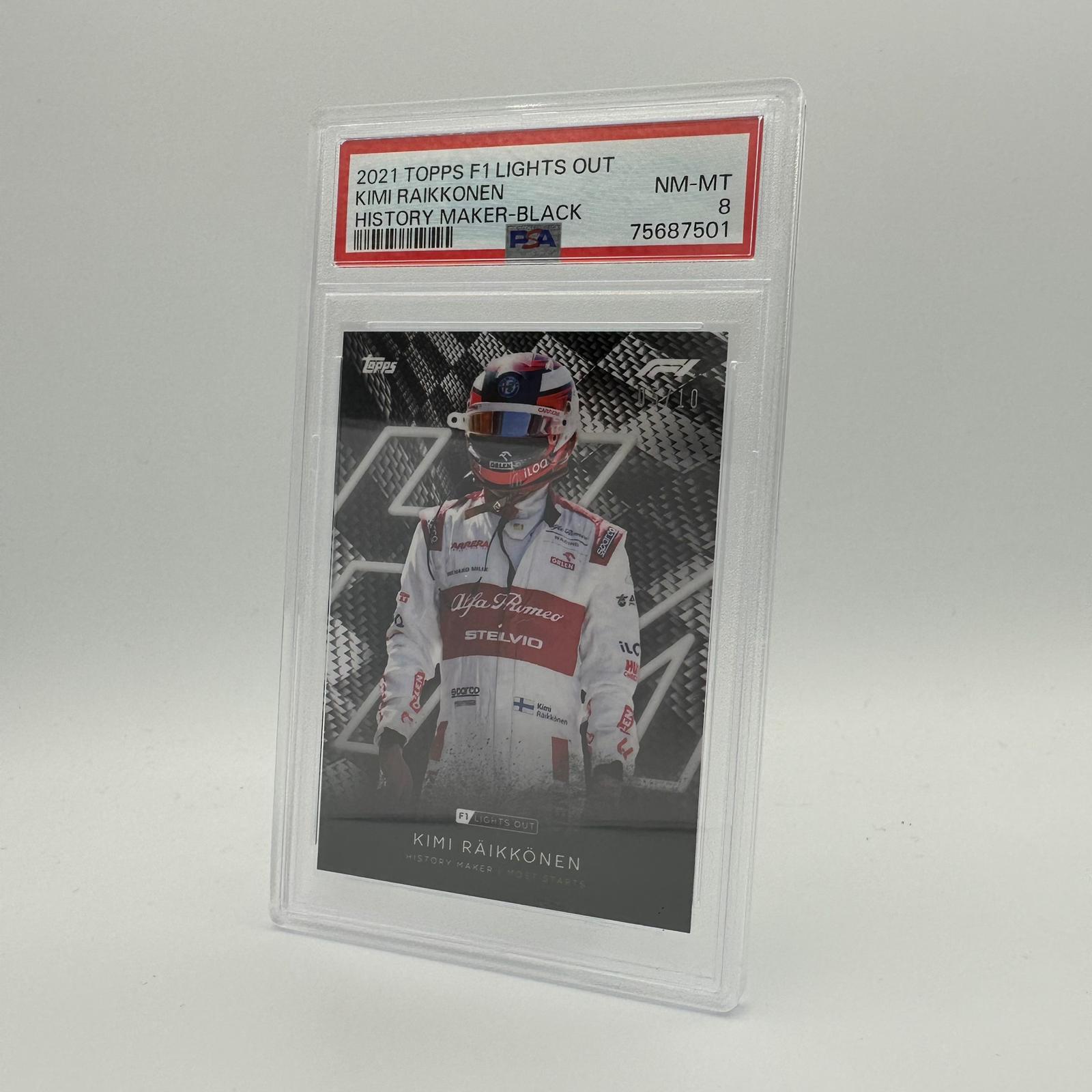 PSA 8 Graded 2005 Kimi Raikkonen History Maker Black F1 Racing Card - Perfect for Collectors, Sports Memorabilia Display, and Formula 1 Fan Gifts