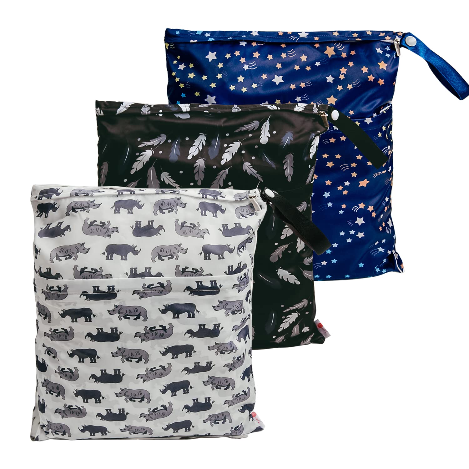 Joyo Roy Baby Diaper Bags - Waterproof Wet Dry Bags for Cloth Diapers, Breast Pump Parts & Swimsuits - Large Capacity Organizer for Travel, Daycare & Beach Outings