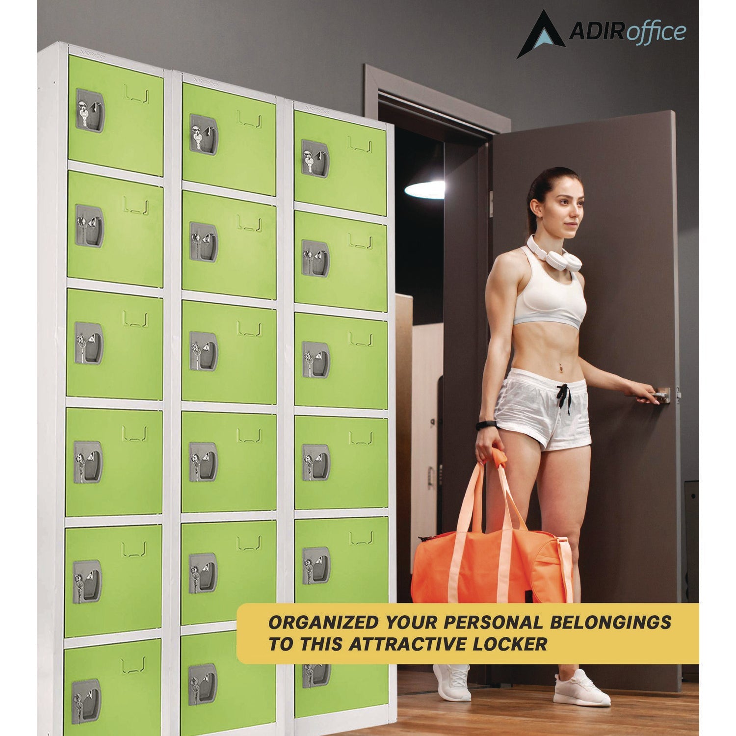AdirOffice 6-Compartment Steel Storage Locker - 12
