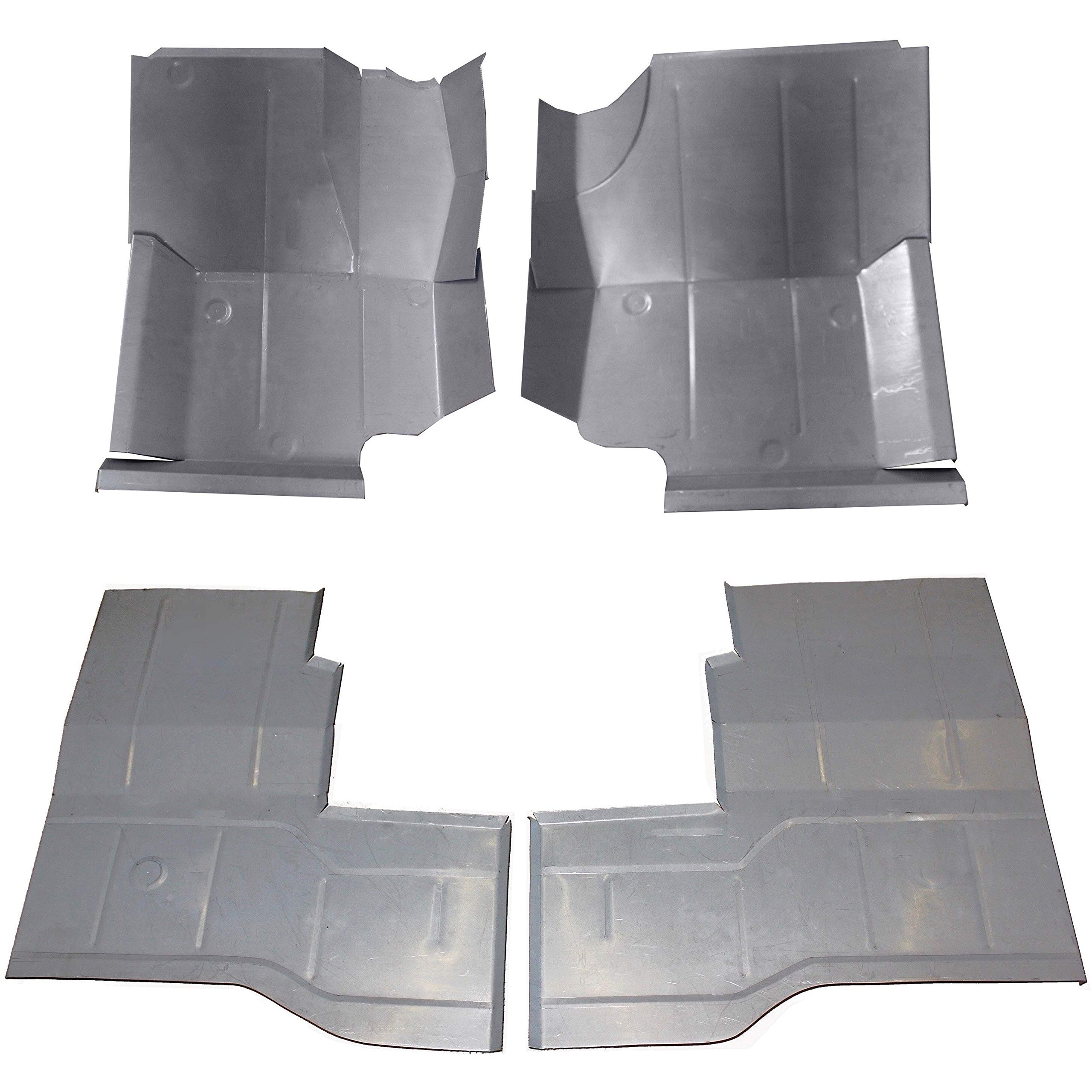1986-1996 Jeep YJ Wrangler Front & Rear Floor Pan Replacement Kit - Heavy Duty Rust Repair Combo for Off-Roading & Restoration Projects