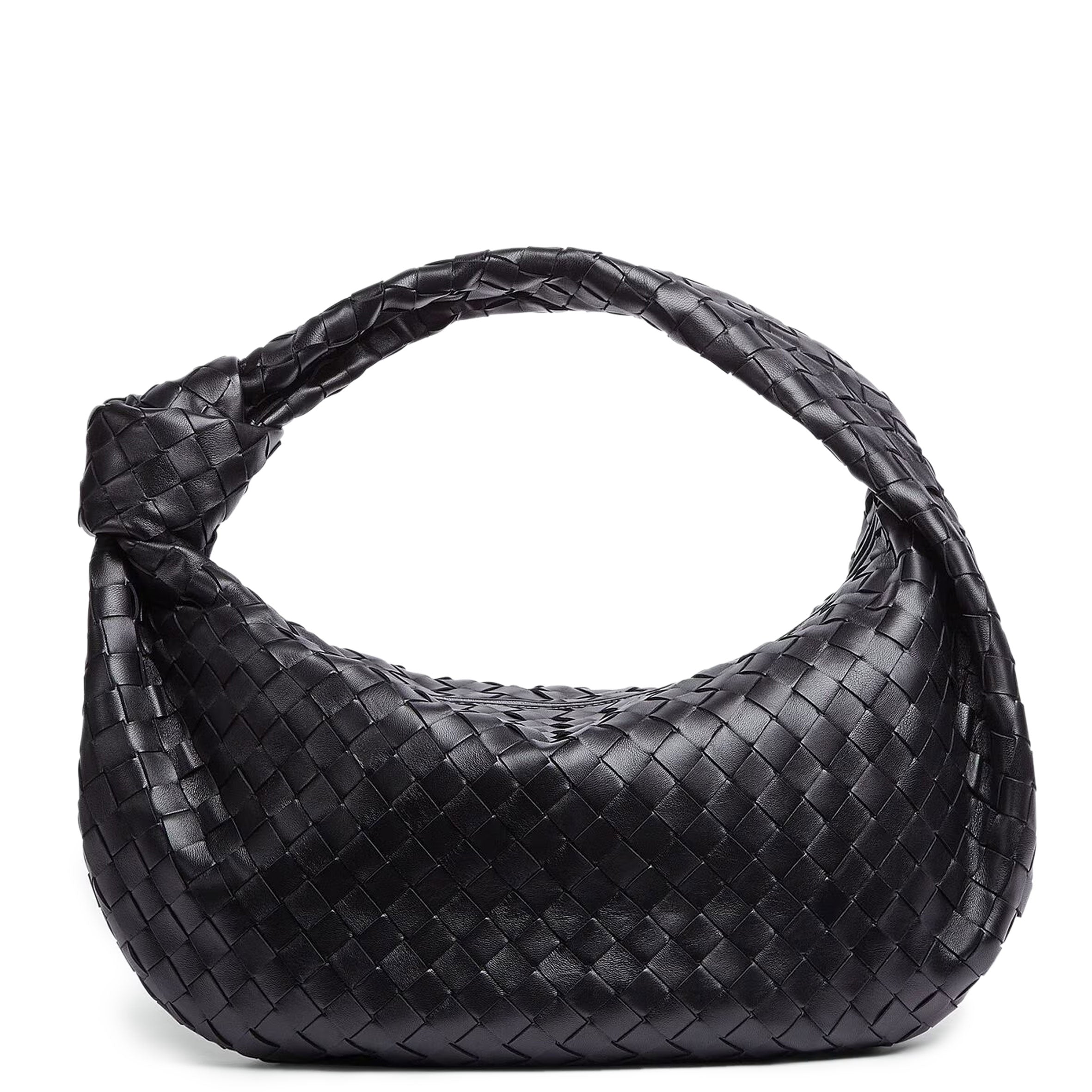 Jodie Classic Medium Intrecciato Leather Handbag in Black - Perfect for Work, Travel & Everyday Use
