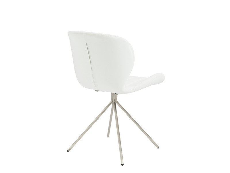 Valene Modern Side Chair with Brushed Stainless Steel Legs - Stylish Dining Room, Kitchen, or Office Accent Chair for Home Decor
