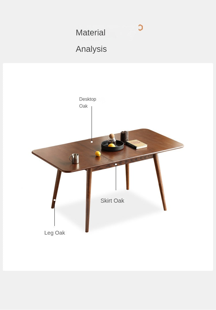 Solid Oak & Black Walnut Extendable Folding Dining Table - Expandable Wooden Table for Small Spaces, Dinner Parties & Family Gatherings