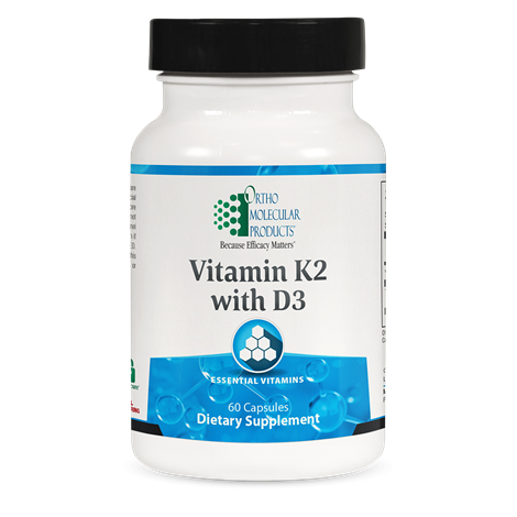 OrthoMolecular Products Vitamin K2 with D3 Supplement - Supports Bone & Heart Health - 60 Capsules - for Strong Bones & Cardiovascular Wellness - Perfect for Daily Nutrition & Active Lifestyle