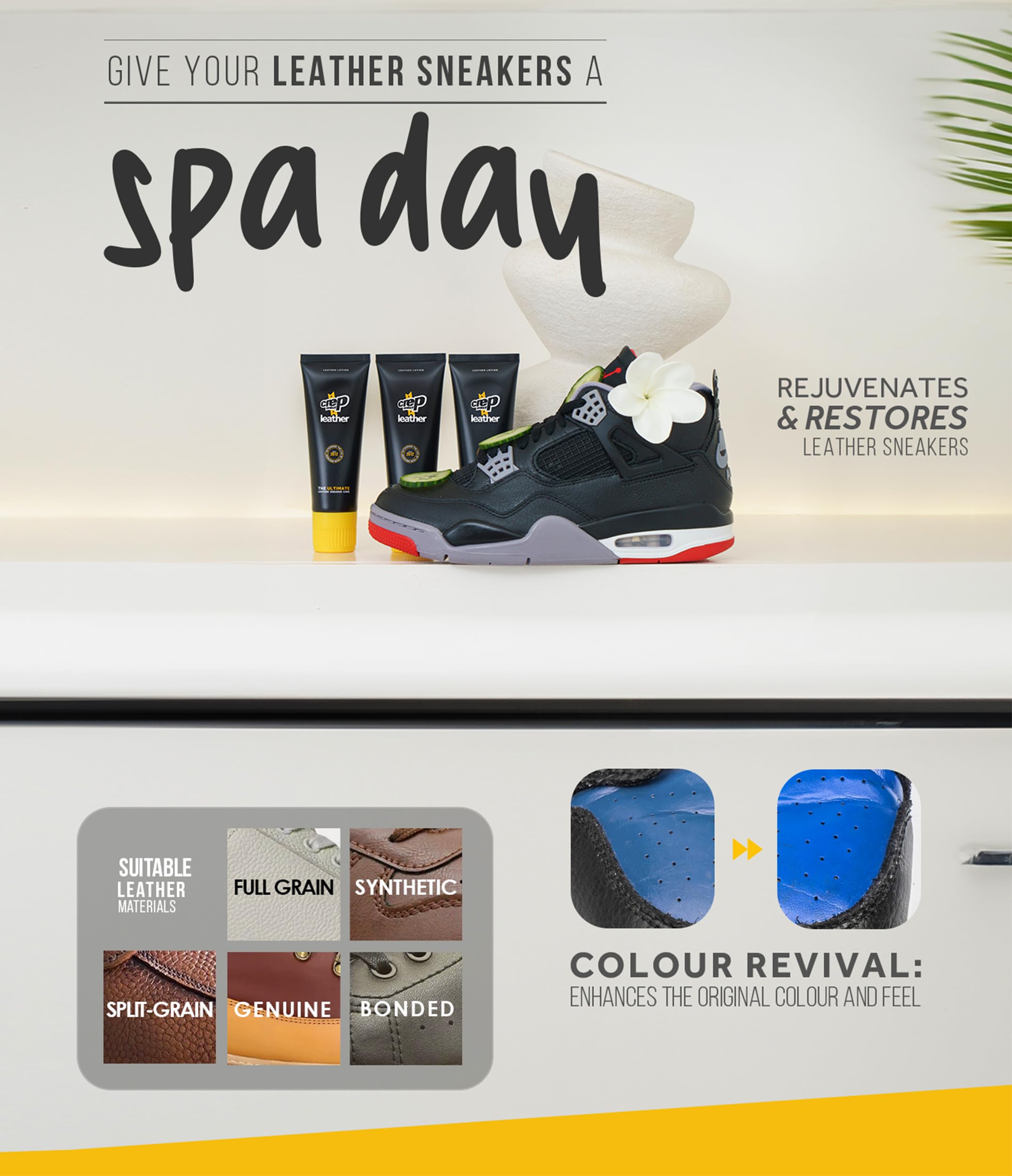 Crep Protect Leather Conditioner with UV Protection - Nourishing & Waterproof Shoe Care for Sneakers, Boots & Leather Goods | Repels Dust & Stains | Perfect for Daily Wear & Outdoor Activities