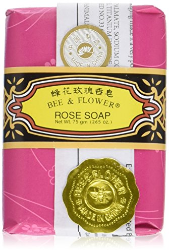 Bee & Flower Rose Soap - 12 Bars of Natural Handmade Soap for Sensitive Skin | Perfect for Bath, Shower & Gift Giving