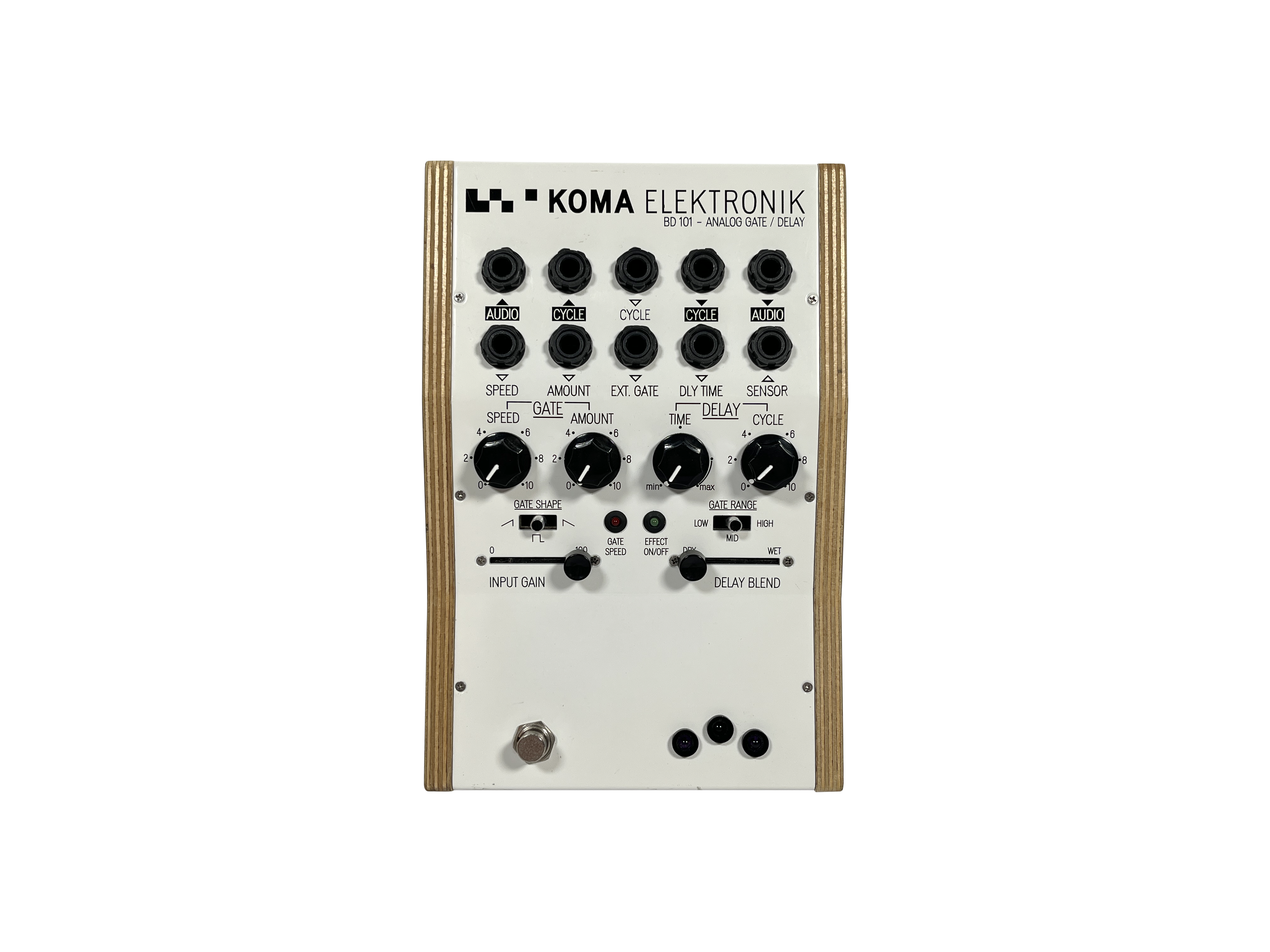 Koma Elektronik BD101 Analog Gate & Delay Pedal for Guitar Effects - Vintage Sound Modulation & Lo-Fi Noise Creation for Music Production & Live Performances