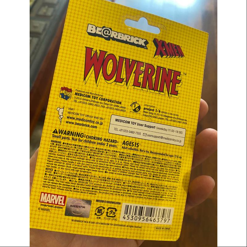 Limited Edition Bearbrick MARVEL X-MEN Wolverine 100% Vinyl Figure by Medicom - Collectible Toy for Marvel Fans, Home Decor & Gift for Superhero Lovers