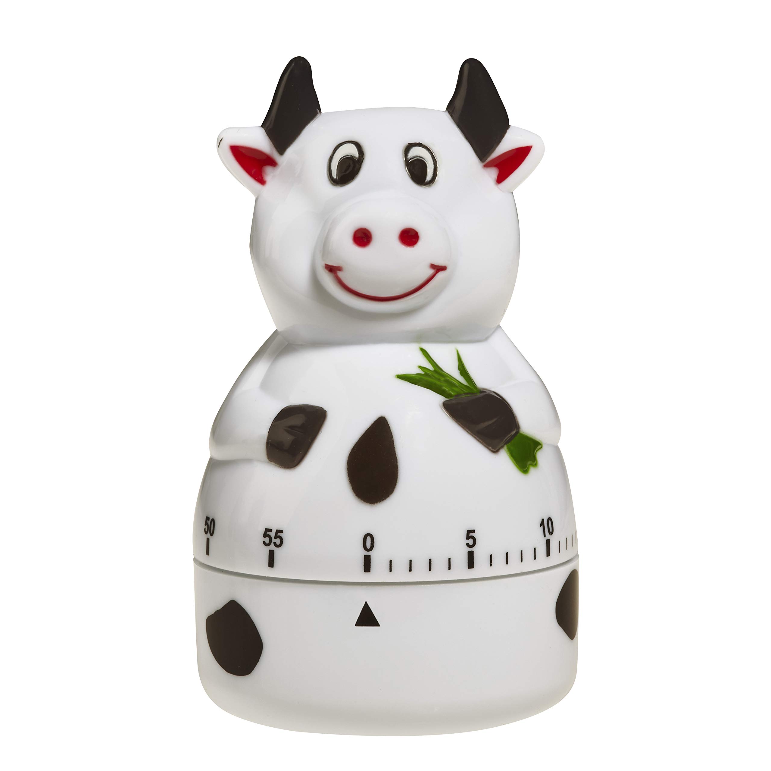 TFA Dostmann Analog Kitchen Timer with Metal Mechanical Movement - Egg Timer with Audible Alarm, White & Black Plastic - Perfect for Cooking, Baking, and Meal Prep