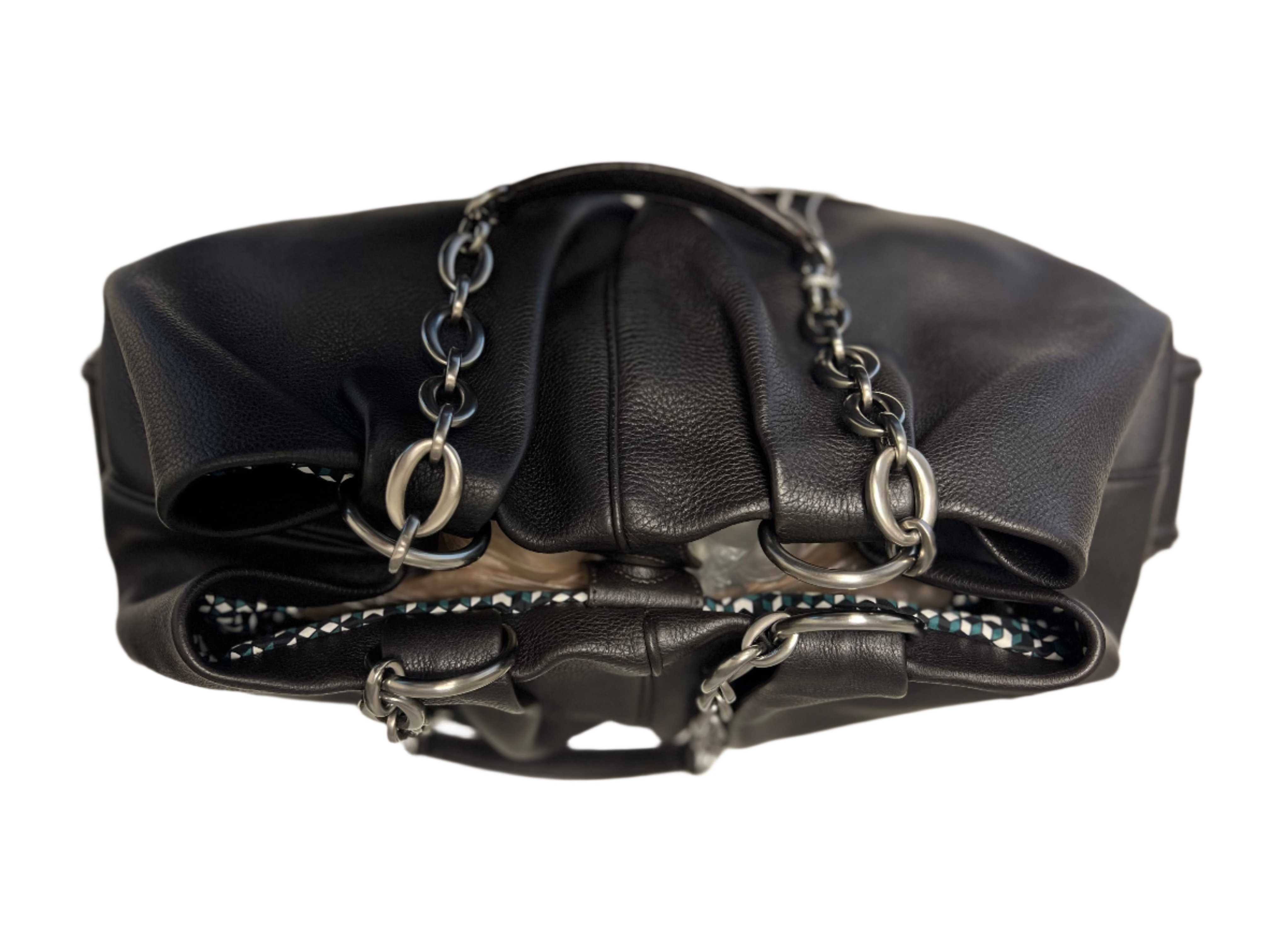 Bvlgari Chiara Collection Black Leather Handbag for Women - Luxury Designer Purse for Evening, Party & Special Occasions
