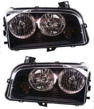 Garage-Pro Driver & Passenger Side Headlight Assembly for 2006-2007 Dodge Charger | Halogen Replacement with Bulbs | Fits Models Produced Before Nov 2006 | Replaces OEM Part# 4806164AF/4806165AF | Perfect for Night Driving & Auto Restoration Projects