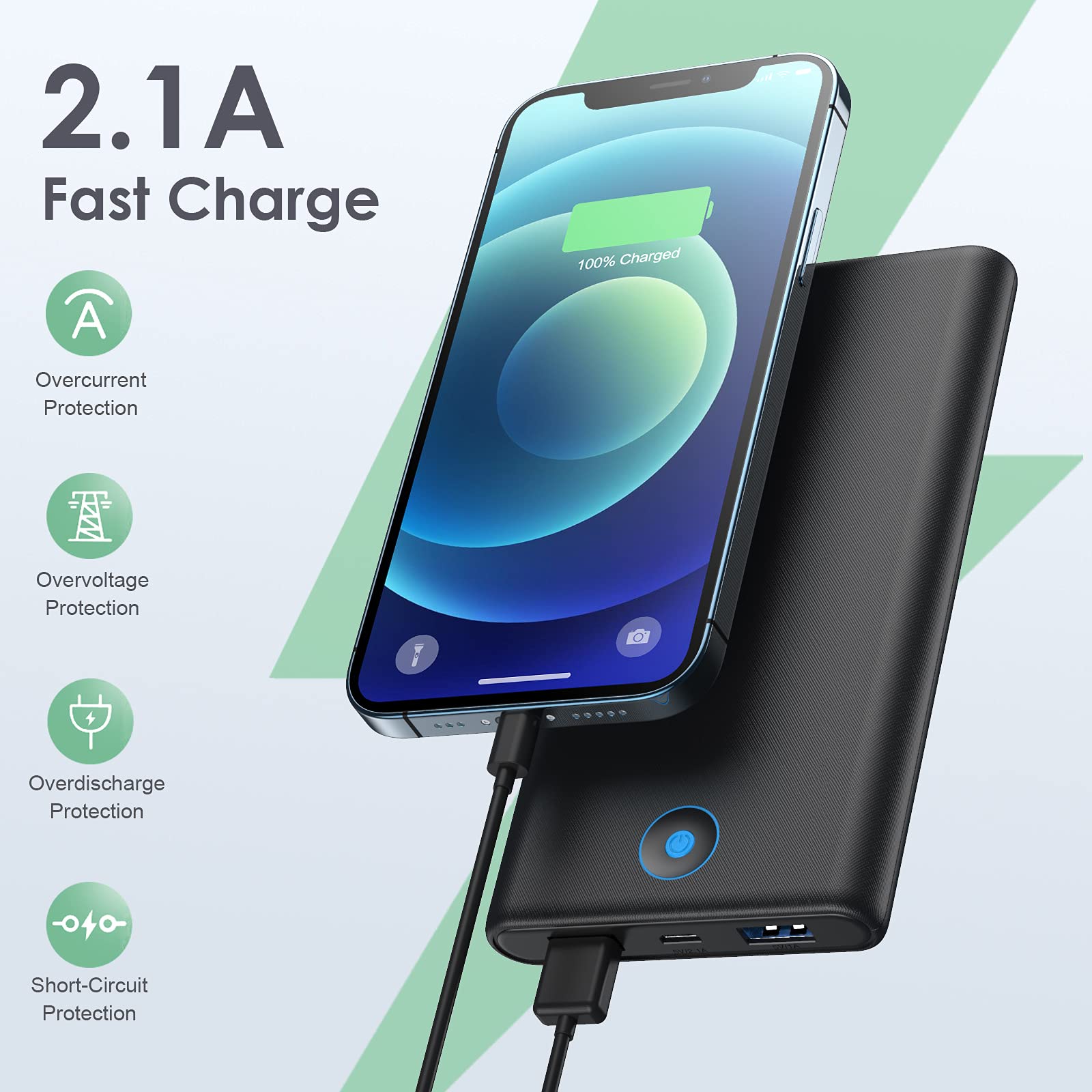20000mAh Portable Charger 2-Pack - Ultra Slim Fast Charging Power Bank with Dual USB Outputs for iPhone 16/16 Pro/15/14/13/12/X, Samsung S24/S23 & Android Phones - Perfect for Travel, Camping & Emergency Power Backup
