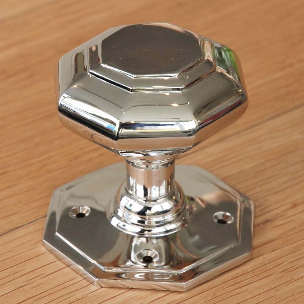 Polished Nickel Octagonal Door Knobs - Elegant Cabinet & Drawer Pulls for Modern Homes - Perfect for Bedroom, Bathroom & Kitchen Cabinetry