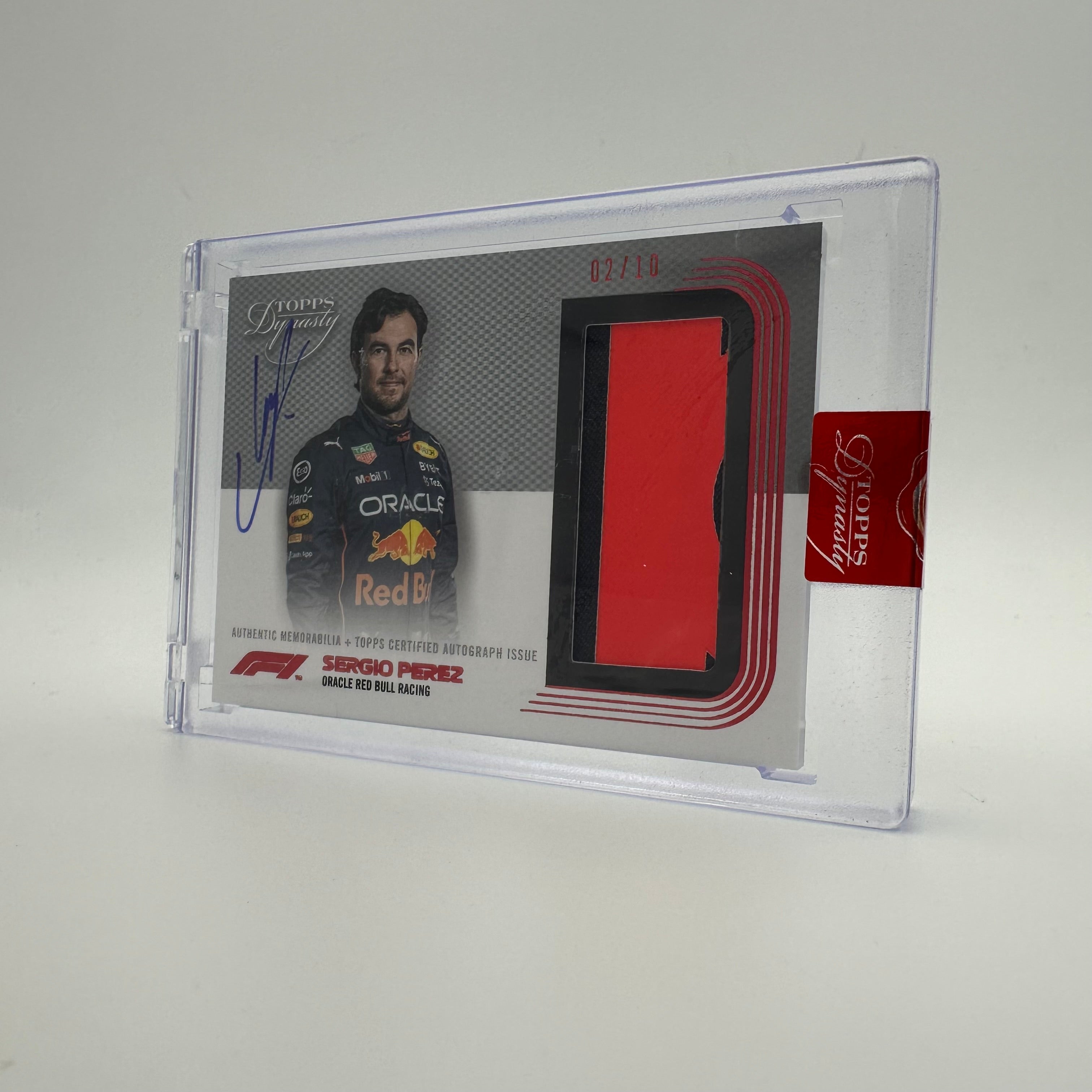 2022 Topps Dynasty Sergio Perez #DAP SP Single Patch Autograph - Limited Edition F1 Racing Collectible for Display & Investment
