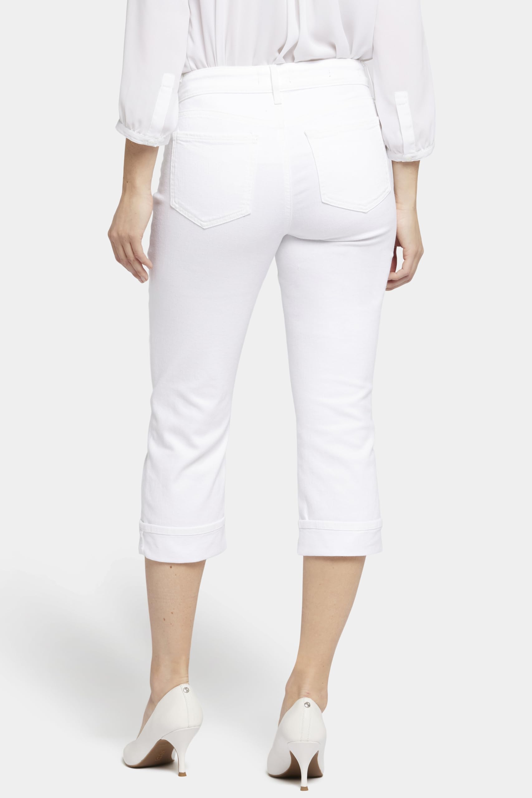 NYDJ Women's Marilyn Straight Crop Cuff Jeans - Slimming High Waist Ankle Jeans for Petite & Regular Sizes | Perfect for Work, Casual Outfits & Date Nights