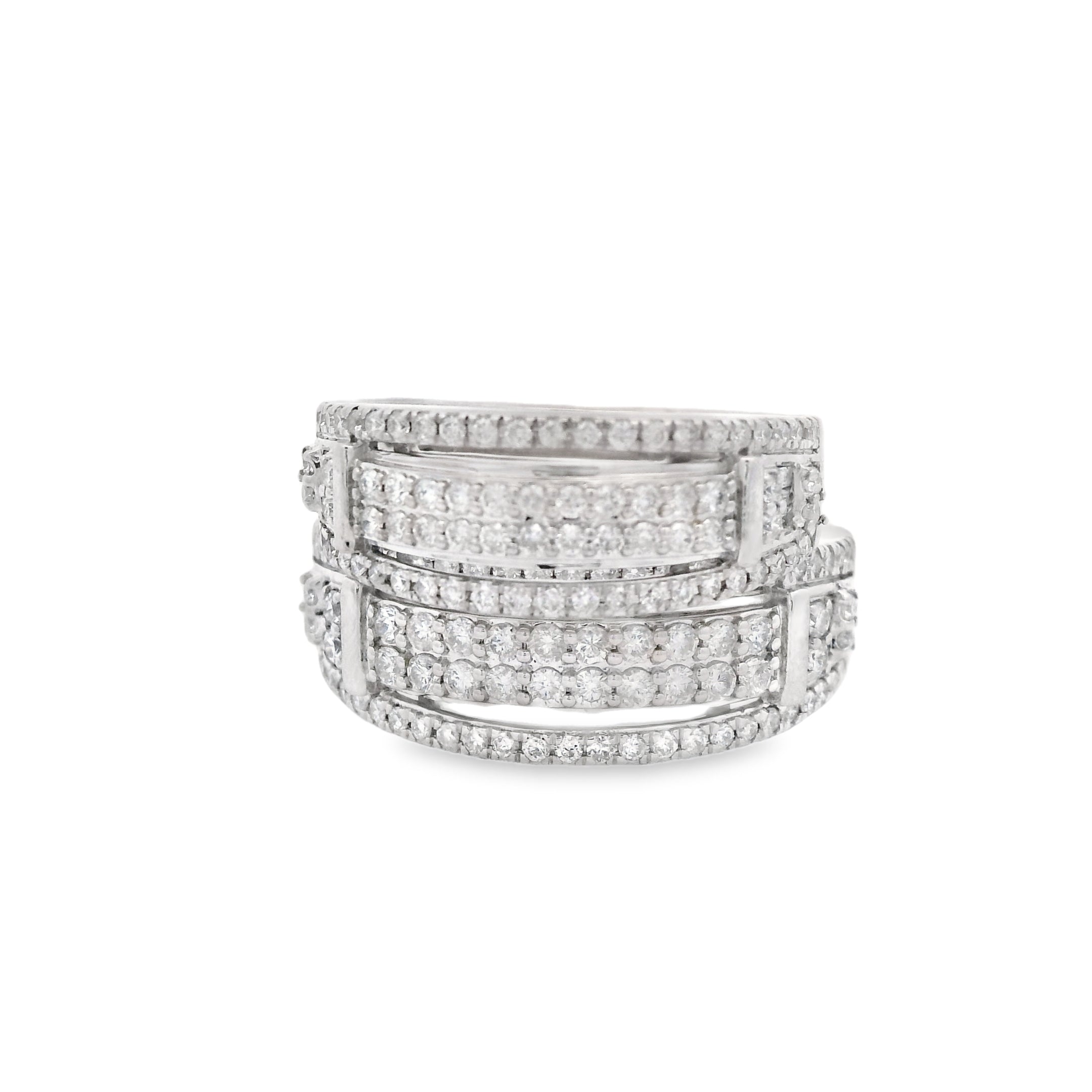 14K White Gold Trio Diamond Ring Set for Women - Elegant Stackable Wedding Bands, Anniversary & Engagement Jewelry Gift - Perfect for Bridal, Party & Everyday Wear