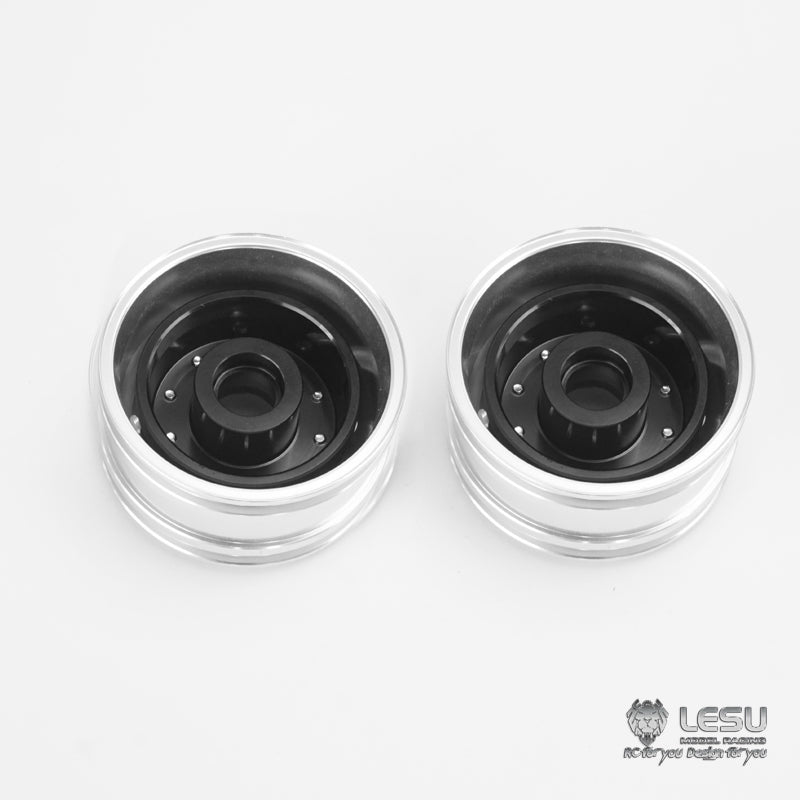 LESU Metal Unpowered/Powered Wheel Hub Rubber Tires for 1/14 RC DIY TAMIYA FH12 FH16 Tractor Truck Remote Control Dumper - Durable Replacement Parts for RC Construction Vehicles & Off-Road Models