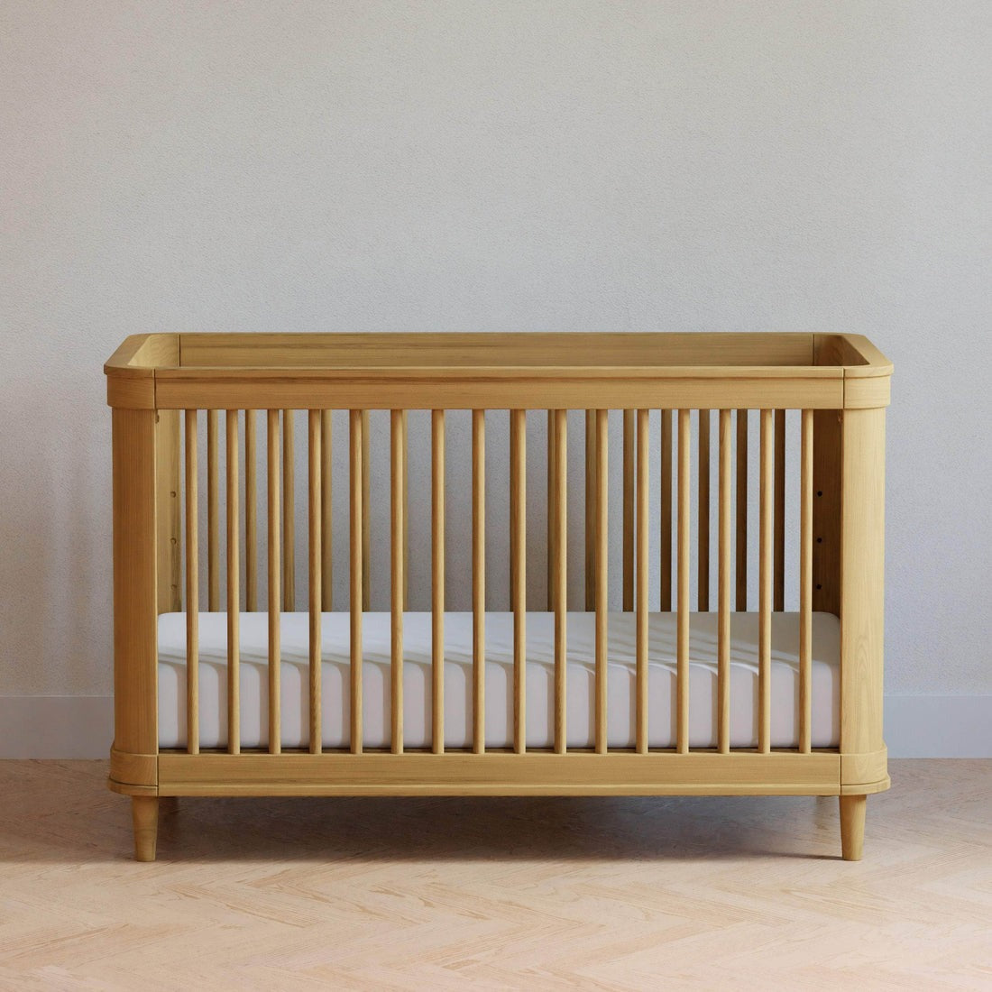 3-in-1 Convertible Baby Crib with Canopy - White Nursery Furniture for Newborns to Toddlers | Perfect for Bedrooms, Daycares & Nursery Rooms