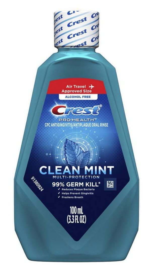 **Crest Pro-Health Advanced Mouthwash, Clean Mint Flavor, 3.3 oz (18-Pack) – Freshens Breath & Fights Cavities – Ideal for Home, Office & Travel**
