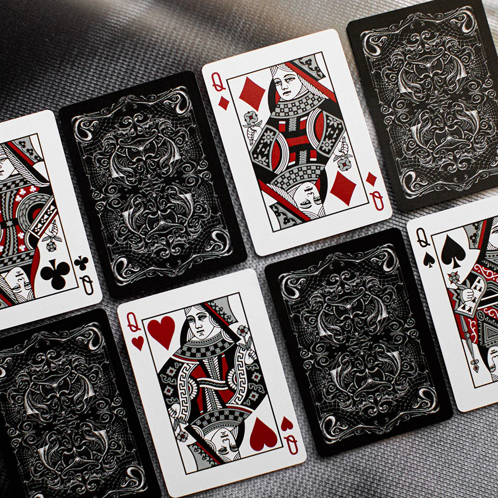 Fulton's Noir Playing Cards - Premium Black Deck for Poker, Magic Tricks & Cardistry | Perfect for Game Nights, Collectors & Professional Performers