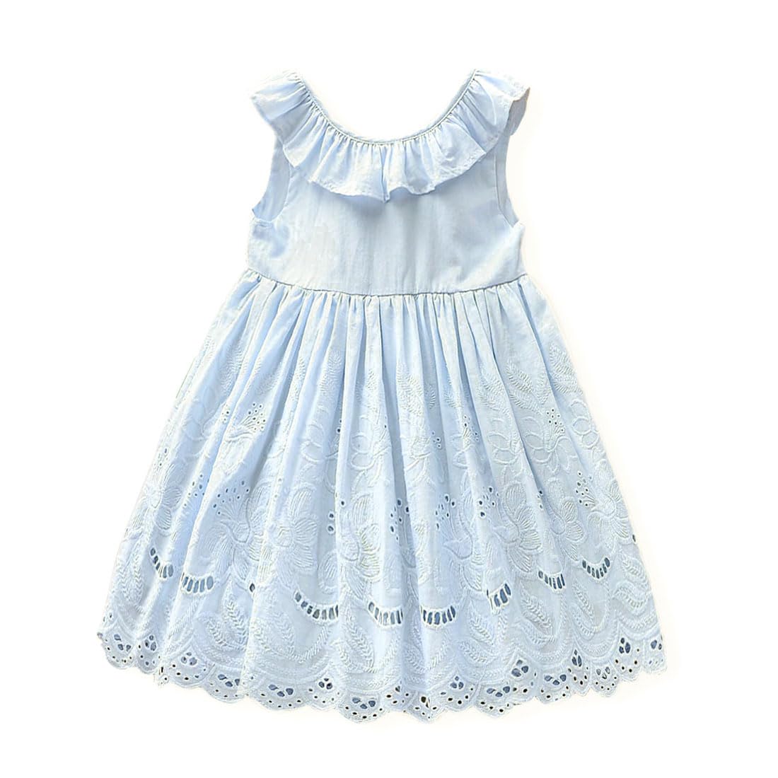 Simplee Kids Baby Girl Dress - Toddler Casual Summer Dresses with Solid Color & Floral Print - Perfect for Playdates, Birthday Parties & Outdoor Activities