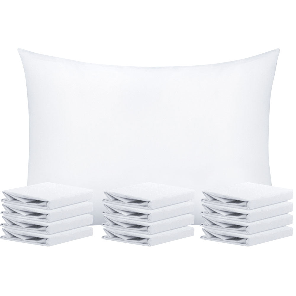 12 Pack Microfiber Pillowcases with Envelope Closure - Soft Hypoallergenic Pillow Covers - Queen Size Bedding Set for Home, Hotel & Travel - NTBAY®