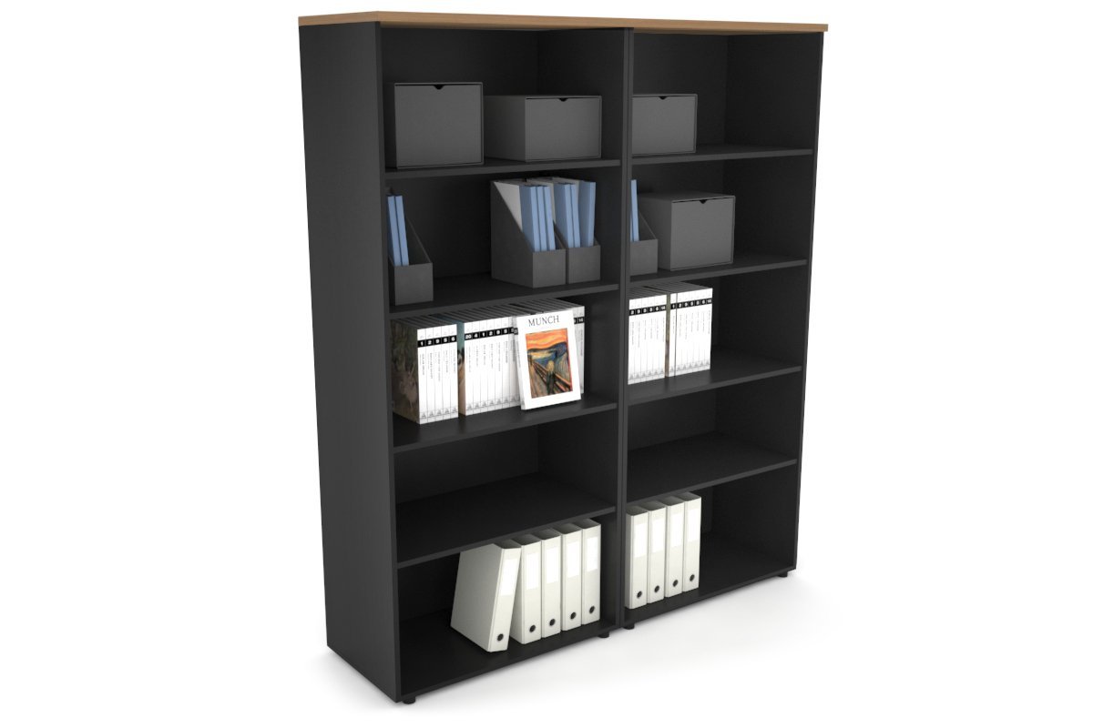 Large Open Bookcase - 1600W x 1870H x 450D - Modern Bookshelf for Home Office, Living Room & Library Storage - Heavy Duty Wooden Shelving Unit for Books, Decor & Organizing