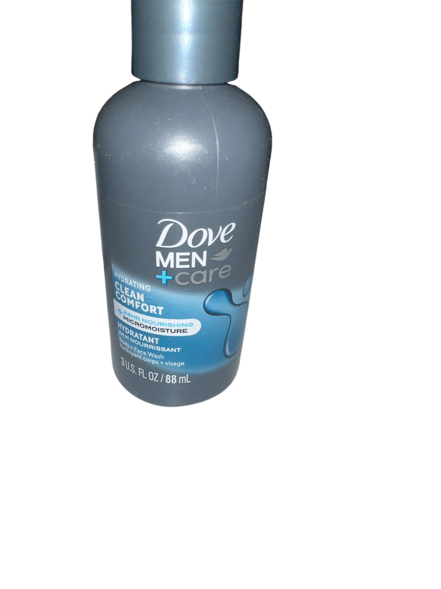 24-Hour Hydrating Body & Face Wash for Men with Nourishing Micromoisture Technology - 3 oz (3 Pack) | Ideal for Gym, Travel & Daily Shower Routine
