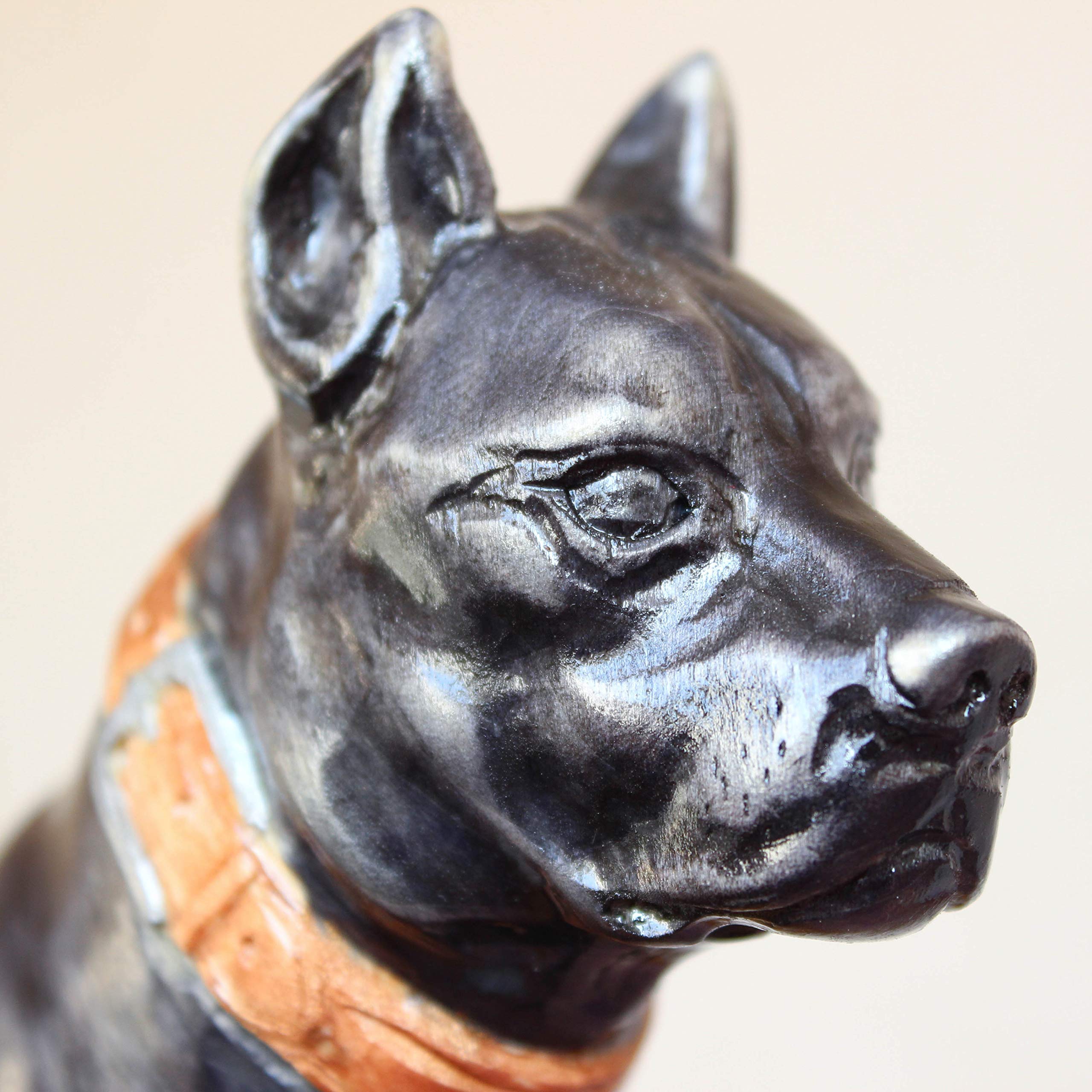 Hand Carved Black Wooden Pitbull Dog Walking Cane - Unique Handmade Hiking Stick for Outdoor Adventures, Pet Lovers & Nature Walks